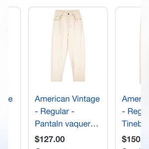 American Vintage bone white denim Tineborow